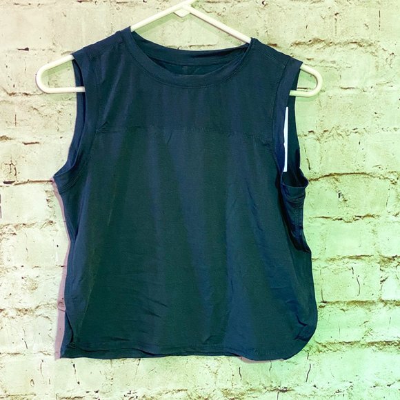 NWT ZYIA Activewear Heathered Navy Fierce Muscle Tank Size Small - Picture 2 of 8